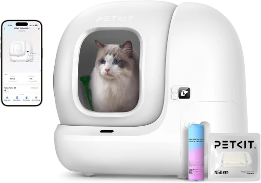 PETKIT Pura Max 2 Litiere Chat Autonettoyante, Bac à Litière Autonettoyante Amélioré, Anti-fuites/Anti-pincement/xSecure/Contrôle APP/pour Plusieurs Chats(Pas de Déodorant en Spray ou en Tampon) Pas de version spray déodorant T4-2