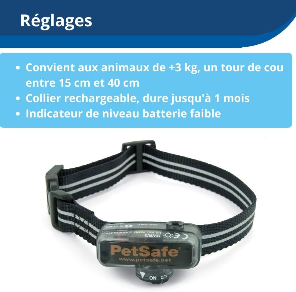 Clôture Anti-Fugue avec Fil pour Petit Chien avec Collier Imperméable - Sangle Réfléchissante - Facile à Installer Clôture avec fil Petit chien