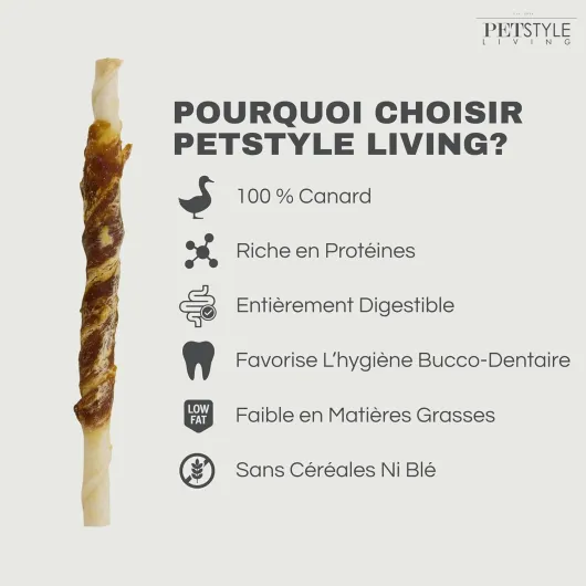 Bâtonnets à Mâcher au Canard - Collation pour Chien - 12,5cm - 100 Pièces Canard 100 Pièces