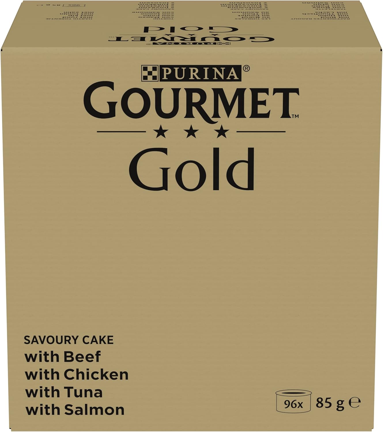 GOLD - Les Timbales - Aliment Complet pour Chat Adulte - Boîtes - Au Bœuf, Poulet, Saumon, Thon - 96x85g