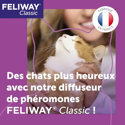 Classic 30 Jours - Kit Complet avec Diffuseur de Phéromones Apaisantes pour Chats + Recharge 48 ml - Aide à Réduire les Principaux Signes de Stress chez les Chats et les Chatons