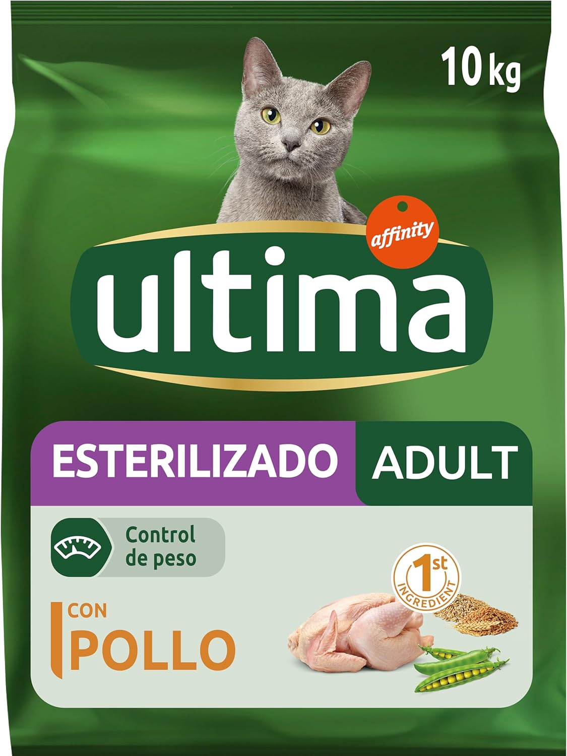 Croquettes pour Chat Stérilisé Adult avec du Poulet - 10kg 10 kg (Lot de 1) Poulet