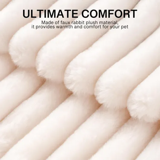 Elegant Lit pour Chat Rond, Moelleux lit pour Chien Panier Chat pour Petits Chiens - Lavable Coussin Chat Lit avec Fond Antidérapant (Creme, S) Creme L 51 x l 51 x H 20 cm