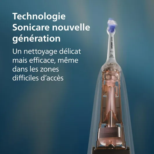 Sonicare 5500 - Brosse à dents électrique sonique avec 2 modes, Alerte de pression, EasyStart, SmarTimer et BrushPacer, Blanc, modèle HX7110/02 [Nouvelle technologie] [Nouveau], Sonicare 5500, Blanc, Etui de voyage
