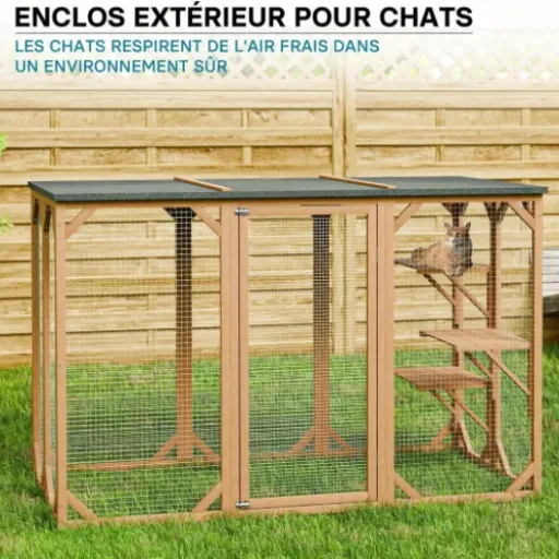 Test WilTec Enclos extérieur 180 x 80 x 111,8 cm : pratique pour balcon et jardin, mais pas pour les gros chats bourrins