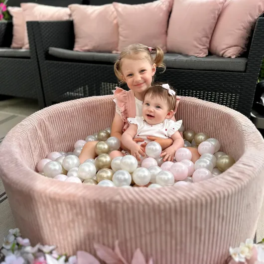 Piscine Bebe 90x30cm avec 200 Boules - Piscine a Balle pour Bébé et Enfant - Piscine Enfant de Haute Qualité pour Jeu et Développement - Lavable Vert : Perle/Menthe Perlée/Or