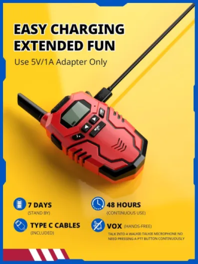 Talkie Walkie Enfants Rechargeable, 48 Heures de Temps de Travail, Longue Portée de 3 Kilomètres, Cadeaux d'anniversaire pour Garçons Filles, Jouets de Plein air pour Enfants de 3 à 12 Ans Lot de 3 Rouge + Jaune + Vert