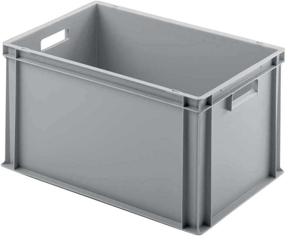10 x Euro Conteneurs (L x l x h) 600 x 400 x 320 mm, lot économique avec1 Transporteur à roulettes gratuit
