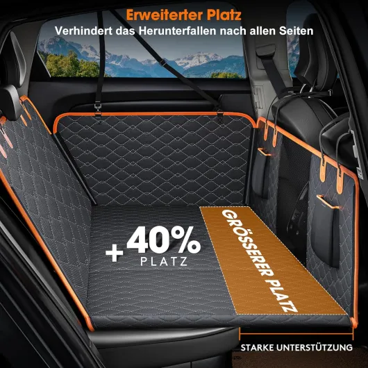 Protection Siège Voiture Chien, Housse Chien Solide, Extension Housse Chien Résistant, Plaque de Base Rigide-Siège Arrière de Hamac pour Chien, Noir black