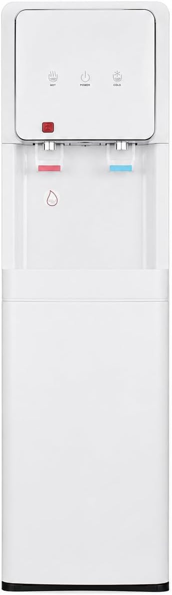 Fontaine à Eau à Osmose Inverse à 5 étapes - Modèle : Refroidisseur Blanc Eco-Standard RO 2T - Filtres en Ligne Standard - Distribution d'eau Froide et Naturelle ou Froide et Chaude.