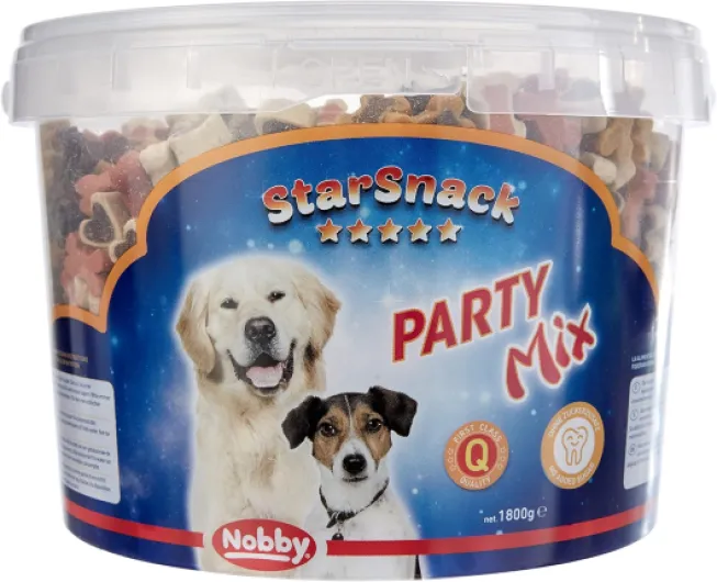 Nobby Friandise Seau Party Mix pour chien, 1,8 Kg Mix 1.8 kg (Lot de 1)