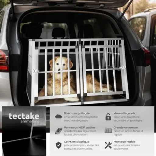 Test tectake Caisse de Transport Chien Double : pratique pour la voiture, mais pas pour tous les chiens