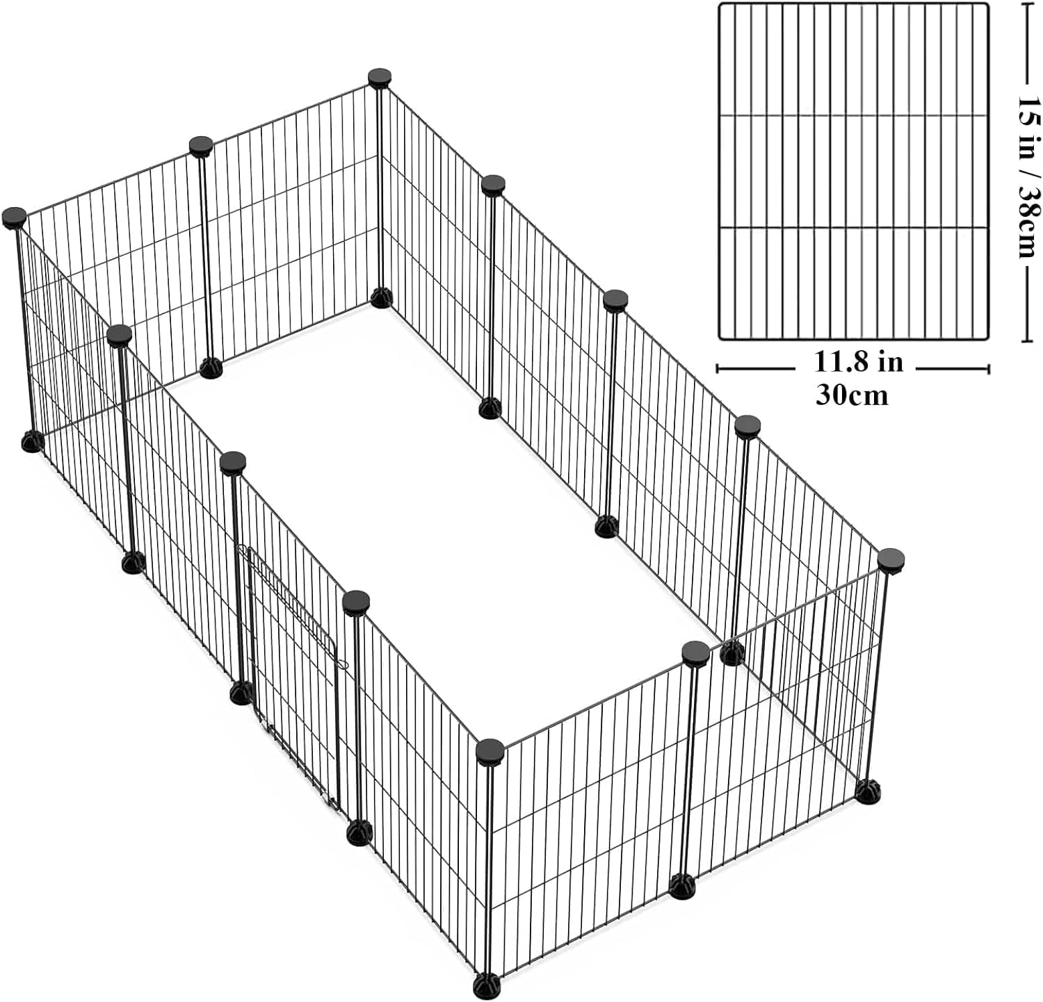 Bricolage avec Porte Petit Animal Pet Fence, Cage de Lapin, Cage de Cochon d'Inde, Chiot, Chaton Fence, intérieur ou extérieur Portable Treillis métallique Fence(30 * 38 12pcs) 30*38 12pcs