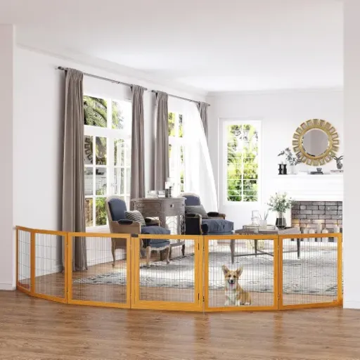 Test PawHut Barrière de sécurité Chien 6 panneaux : grande longueur, mais pas pour tous les chiens