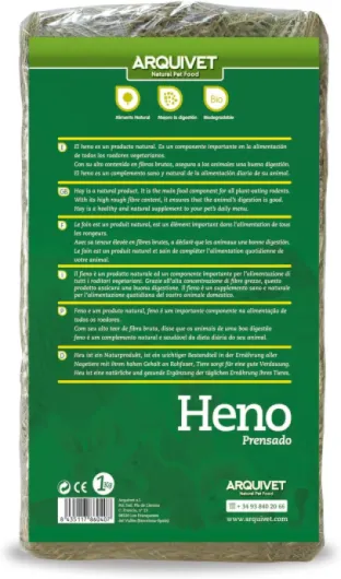 ARQUIVET Foin pressé 1 Kg pour rongeurs et Petits mammifères - Herbe pour rongeurs - Complément Alimentaire pour rongeurs - Lapins, cobayes, Hamsters, écureuils (Lot de 2) Foin du verger 1 kg (Lot de 2)