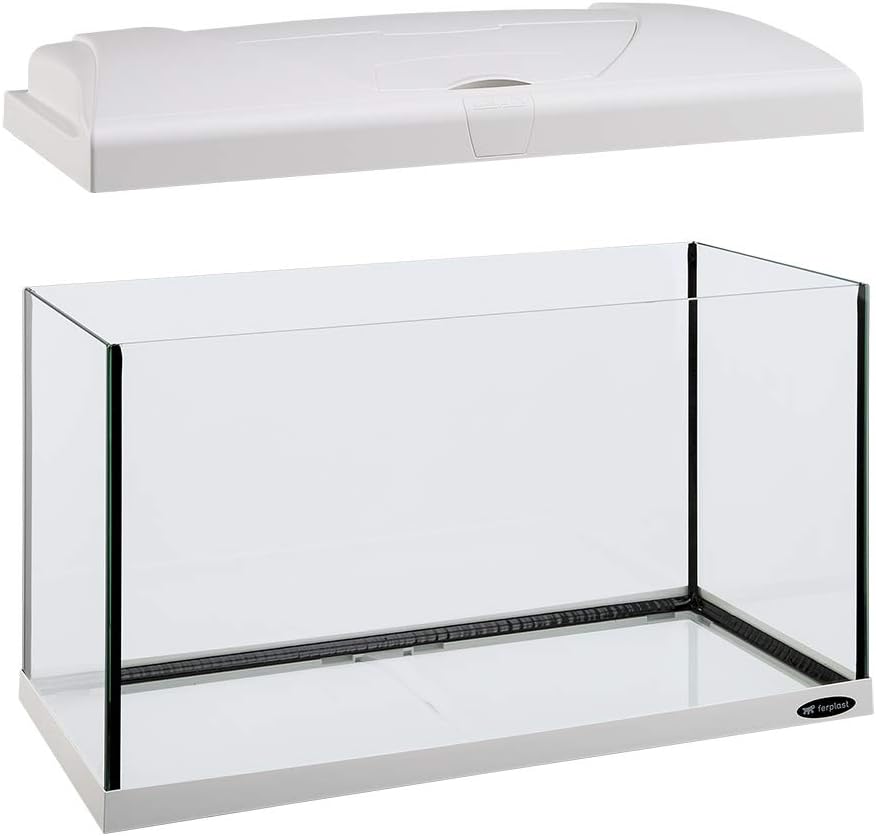 Hydor Aquarium 60L pour Poissons Tropicaux ou d'eau Douce, Aquarium Complet: Lampe LED, Filtre à 3 étapes Eau Cristalline, Chauffage, 60 x 31,5 x h 39,5 cm Blanc Blanc 60 Lliter