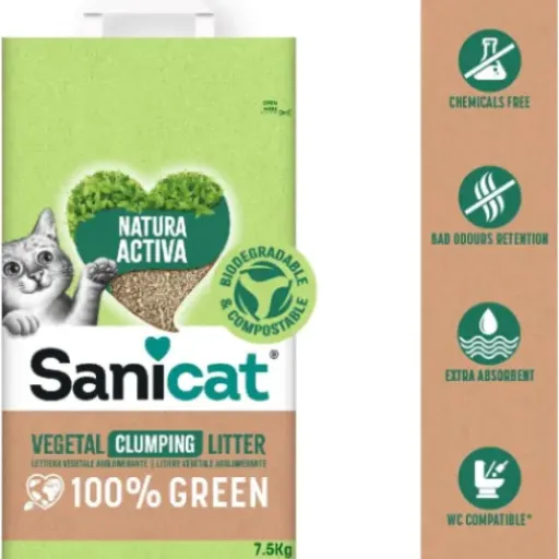 Test Sanicat Litière Végétale Agglomérante Active Natura 100 % Green : écolo, agglomérante… mais pas parfaite