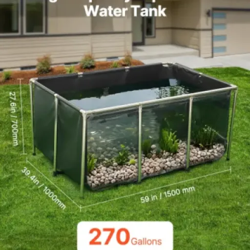 Test VEVOR Bassin à Poissons Hors Sol 1023 L : le gros bac PVC qui fait le job pour koïs et tortues