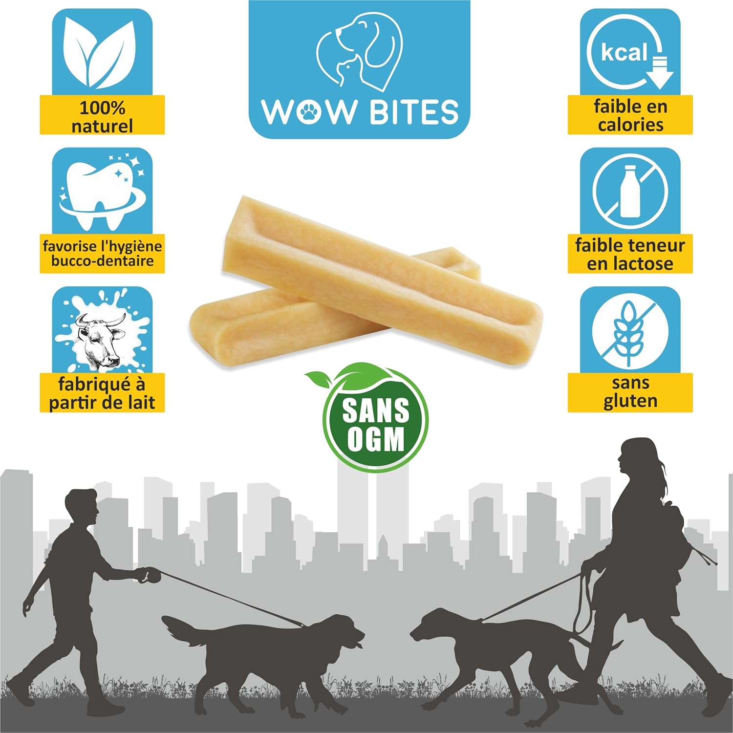 Premium Snacks à mâcher pour Chiens – Friandises Longue durée fabriquées à partir de Lait Naturel – Os à mâcher au Fromage (140 g, Lot de 4, Taille S) S, Lot de 4