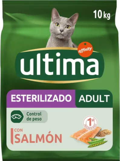 Stérilisé Adulte Saumon - Croquettes pour Chats - 10 kg Saumon 10 kg (Lot de 1)