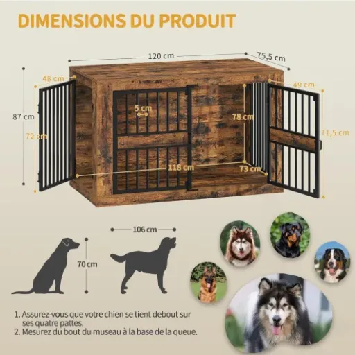Test Hzuaneri Cage pour Chien 120 cm : la niche-meuble XXL qui remplace la table basse