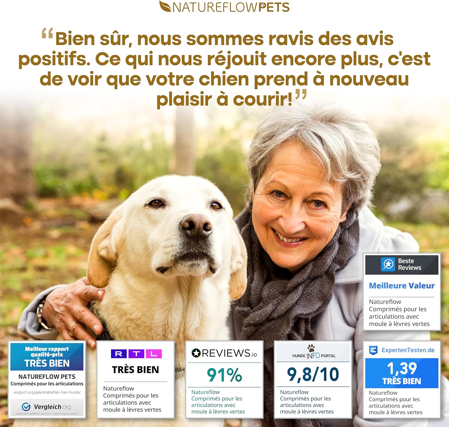 Comprimés Anti Arthrose Chien Senior & Sport - Articulations, Mobilité – Moule Verte, Harpagophytum, Glucosamine, Chondroïtine, MSM – 100 Comprimés Sécables (6 Mois <20 kg) [172 Z]