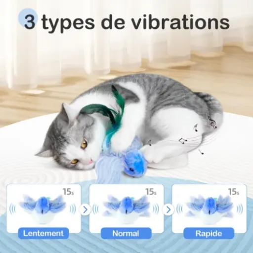 Test Migipaws Oiseau Bleu : le faux piaf qui fait bouger (ou pas) votre chat