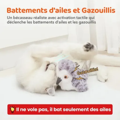 Test Potaroma Oiseau pour chat : un faux piaf qui bouge, qui fait du bruit… et qui fatigue (un peu) votre chat