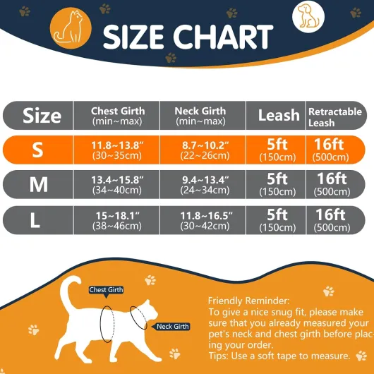 Harnais pour Chat avec Laisse Enrouleur, Anti-éclatement Harnais Chaton et 5m Laisse Chat Rétractables Kit, Réglable Filet Respirant Harnet pour Chaton, Chiot (Lac Bleu, S) S Lac bleu