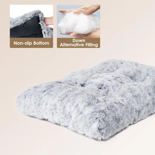 EHEYCIGA Panier Chien Grande Taille XXL, 105x70cm, Coussin Chiens Anti Stress Lavable et Antidérapant, Moelleux Lit pour Chien Peluche, Gris L 105 x l 70 x H 9 cm Gris